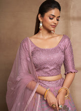 Purple Colour Lehenga Choli Looking Unique